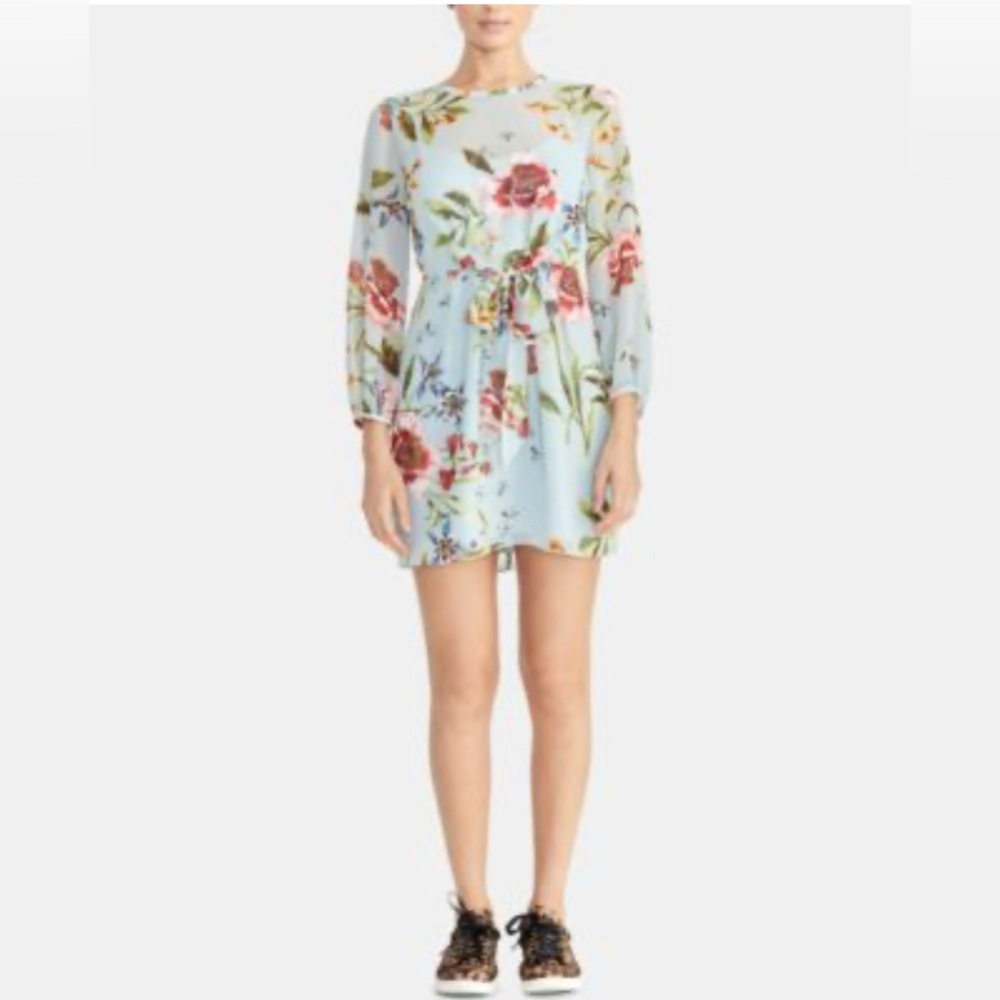 RACHEL Rachel Roy Blue Floral Long Sleeve Dress